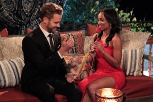 THE BACHELOR - Episode 2101 - What do a dolphin-loving woman, a successful businesswoman who runs her parents multi-million -dollar flooring empire;, a bachelorette, who is hiding a big secret about her past involving Nick, and a no-nonsense Southern belle, who has Nick in her cross-hairs for a big country wedding, all have in common? They all have their sights set on making the Bachelor, Nick Viall, their future husband when the much-anticipated 21th edition of ABC's hit romance reality series, "The Bachelor," premieres, MONDAY, JANUARY 2 (8:00-10:01 p.m., ET), on the ABC Television Network. (Rick Rowell/ABC via Getty Images) NICK VIALL, RACHEL
