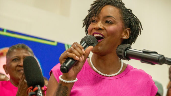 Angie Nixon victory celebration