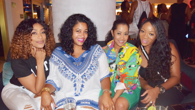 Actresses Tami Roman and Lisa Wu with guests