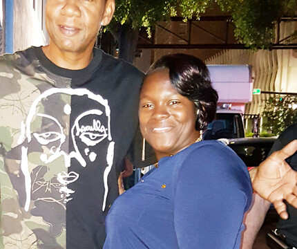 Comedian and actor Mark Currey with Fan Angelina McGriff